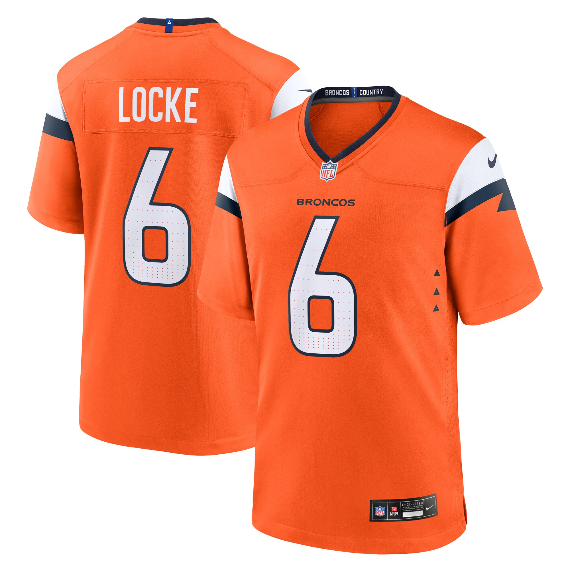 Denver Broncos P.J. Locke Orange Team Game NFL Jersey Men's