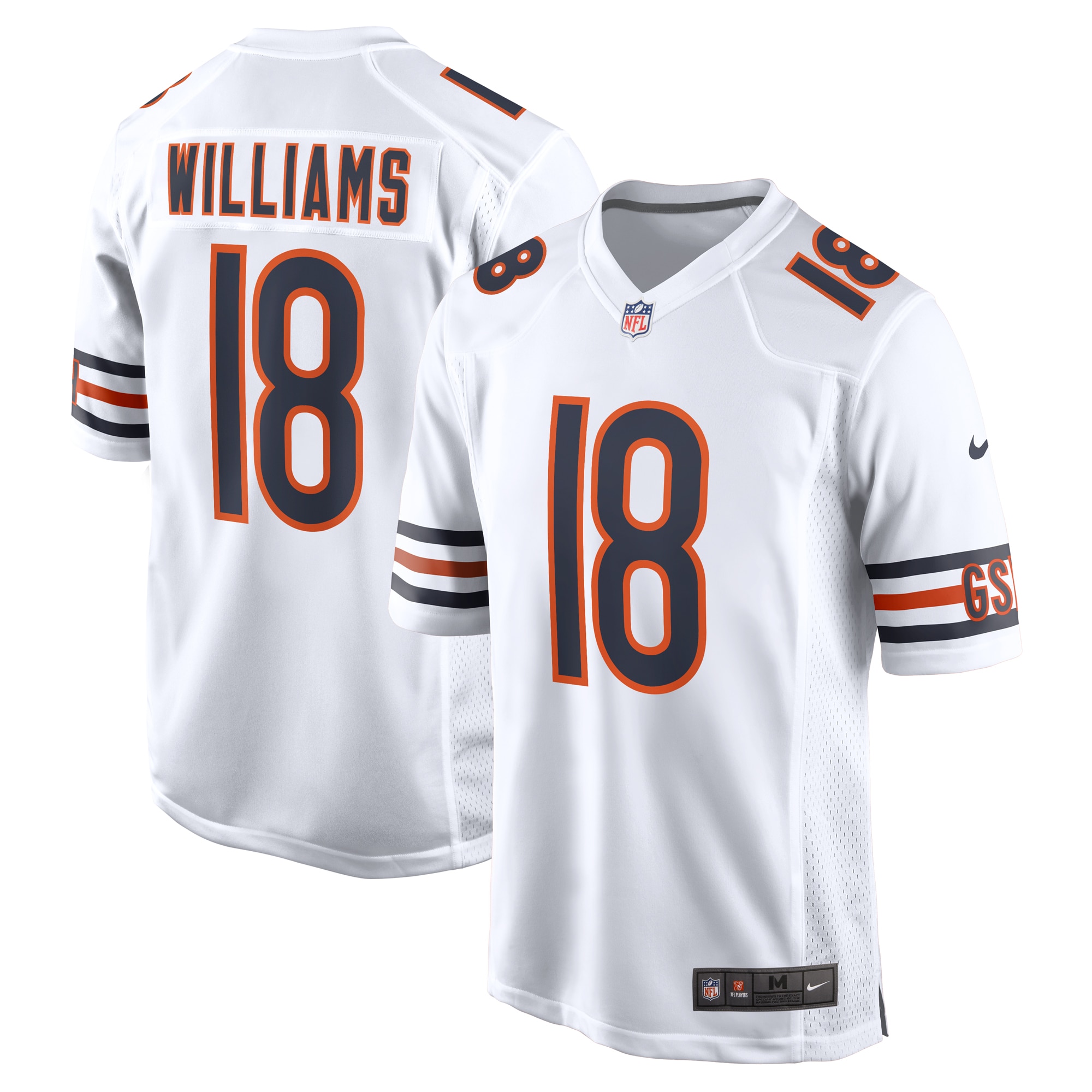 Chicago Bears Caleb Williams White 2024 Draft First Round Pick Player Game NFL Jersey Men's