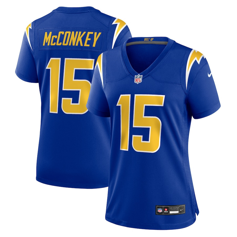 Ladd McConkey 15 Los Angeles Chargers Alternate Game Royal NFL Jersey Women's