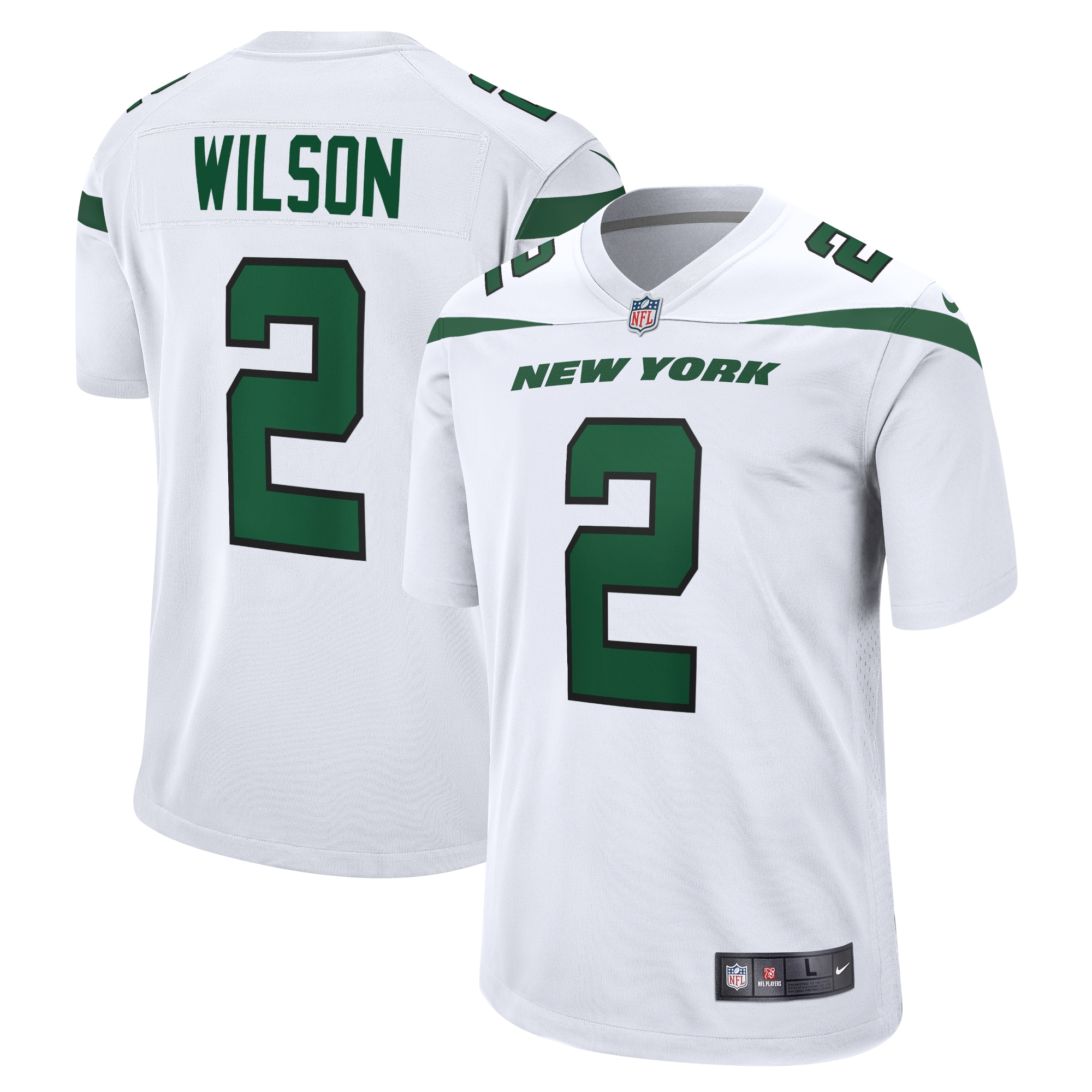 New York Jets Zach Wilson White Game NFL Jersey Men's