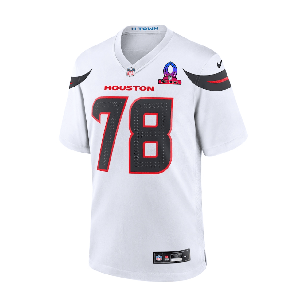 Laremy Tunsil 78 Houston Texans 2025 Pro Bowl Patch Game White NFL Jersey Men's