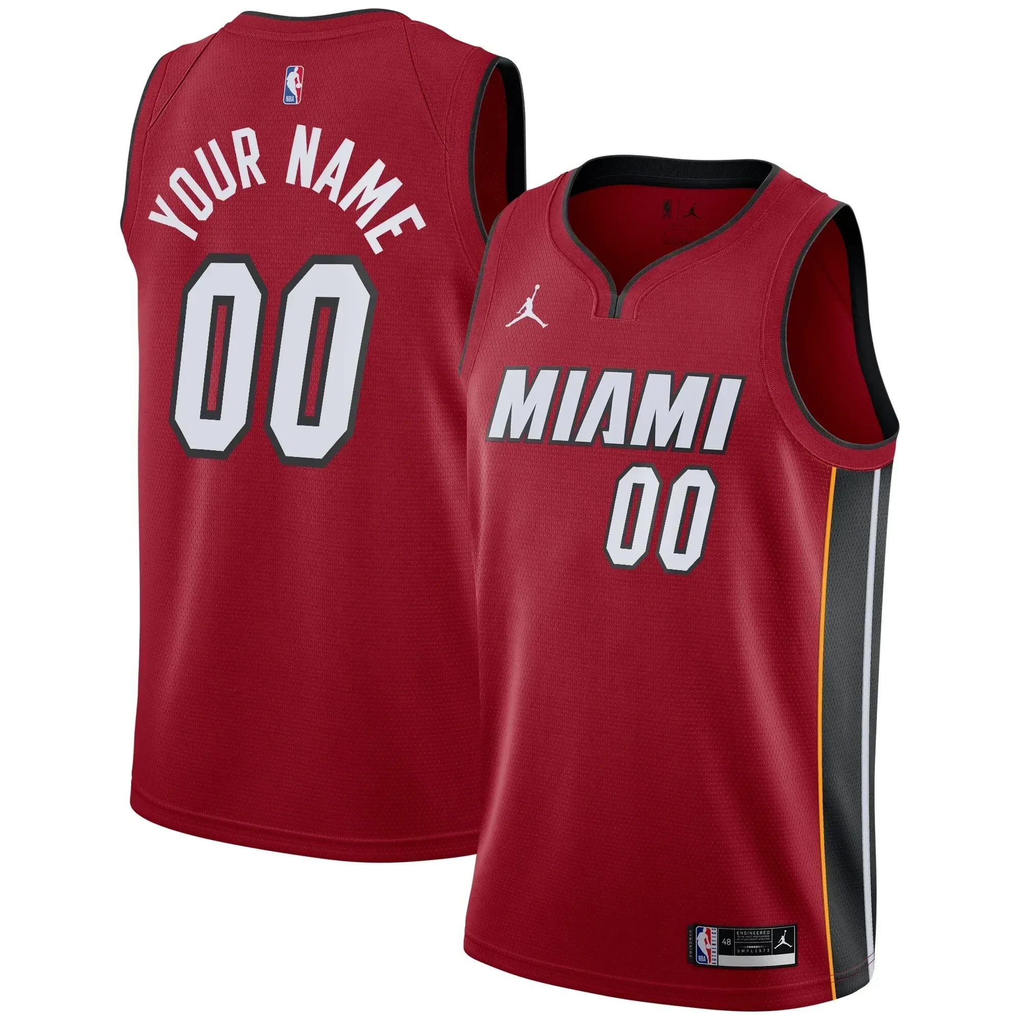 Miami Heat Swingman Custom Statement Edition Red NBA Jersey Men's