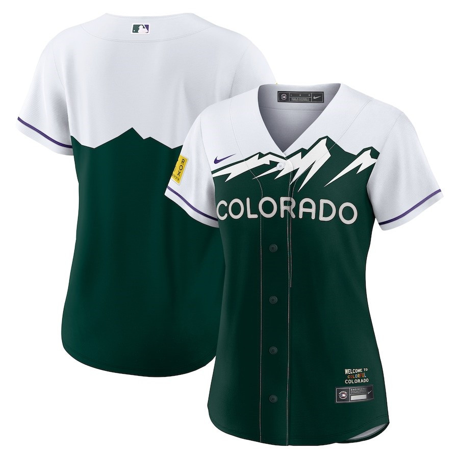 Colorado Rockies City Connect Team White/Forest Green MLB Jersey Women's