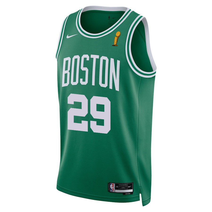 Derric White 29 Boston Celtics 2024 FINALS CHAMPIONS Icon Edition Kelly Green NBA Jersey Men's