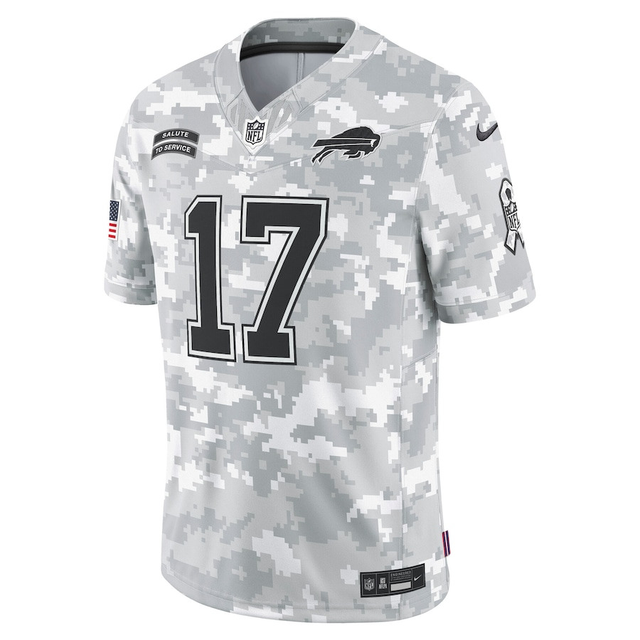 Josh Allen 17 Buffalo Bills 2024 Salute to Service Limited Arctic Camo NFL Jersey Men's
