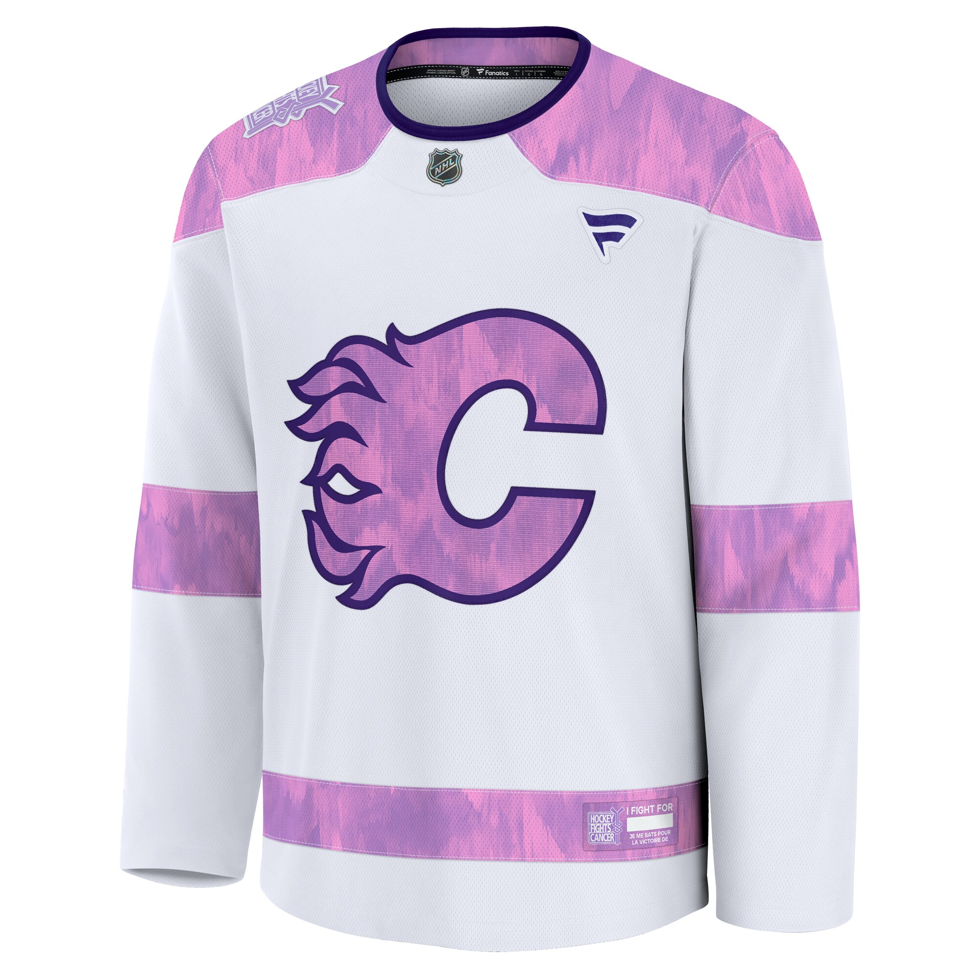Calgary Flames White 2024 Fights Cancer Practice NHL Jersey Men's