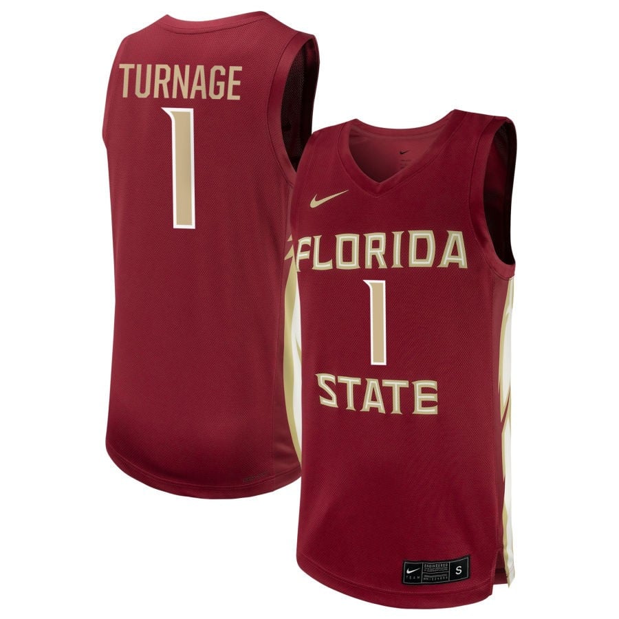 Brianna Turnage 1 Florida State Seminole Unisex NIL Garnet NCAA Jersey Unisex