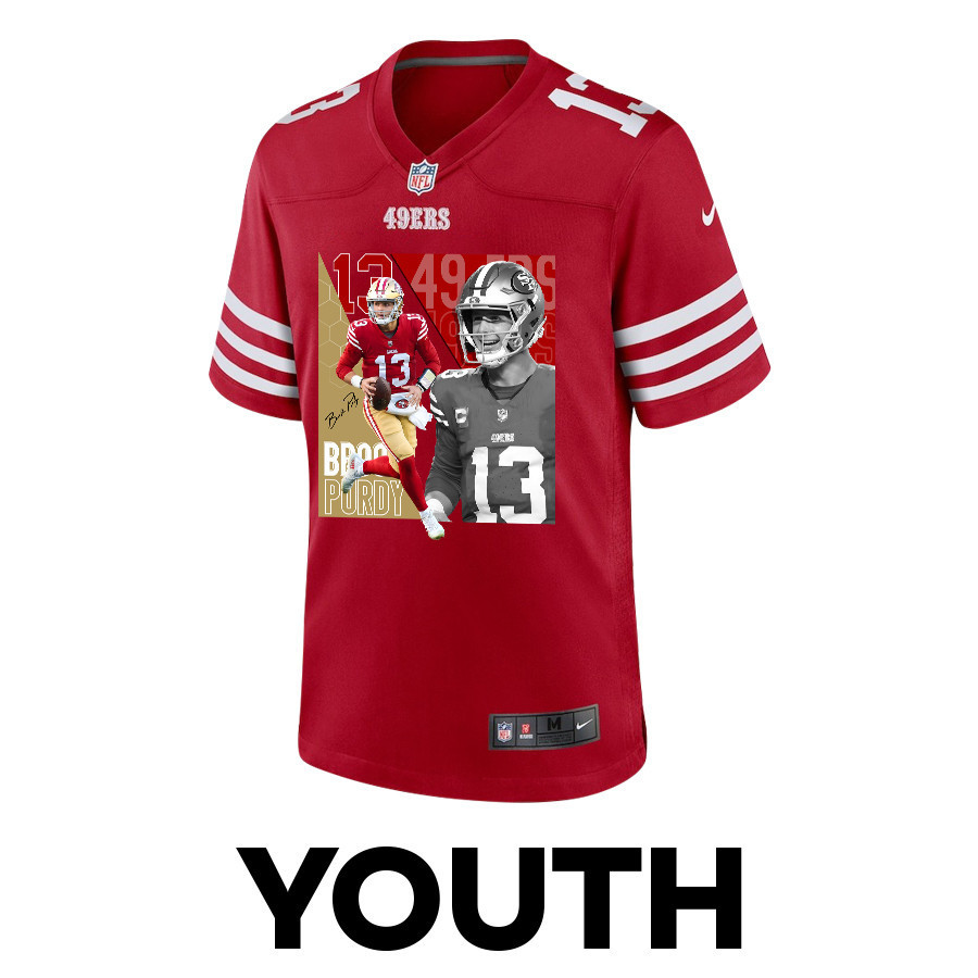 Brock Purdy 13 San Francisco 49ers The Son of Steel Game Scarlet NFL Jersey Youth