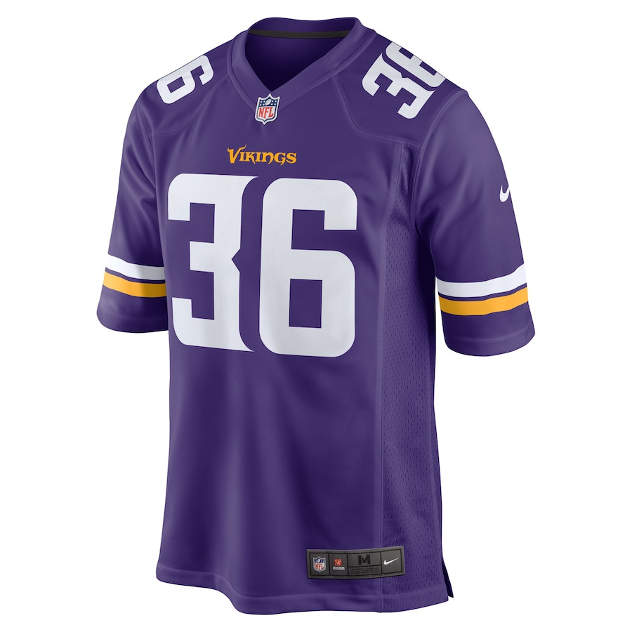 NaJee Thompson 36 Minnesota Vikings Game Purple NFL Jersey Men's