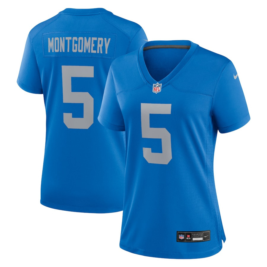 David Montgomery 5 Detroit Lions Alternate Game Blue NFL Jersey Women's