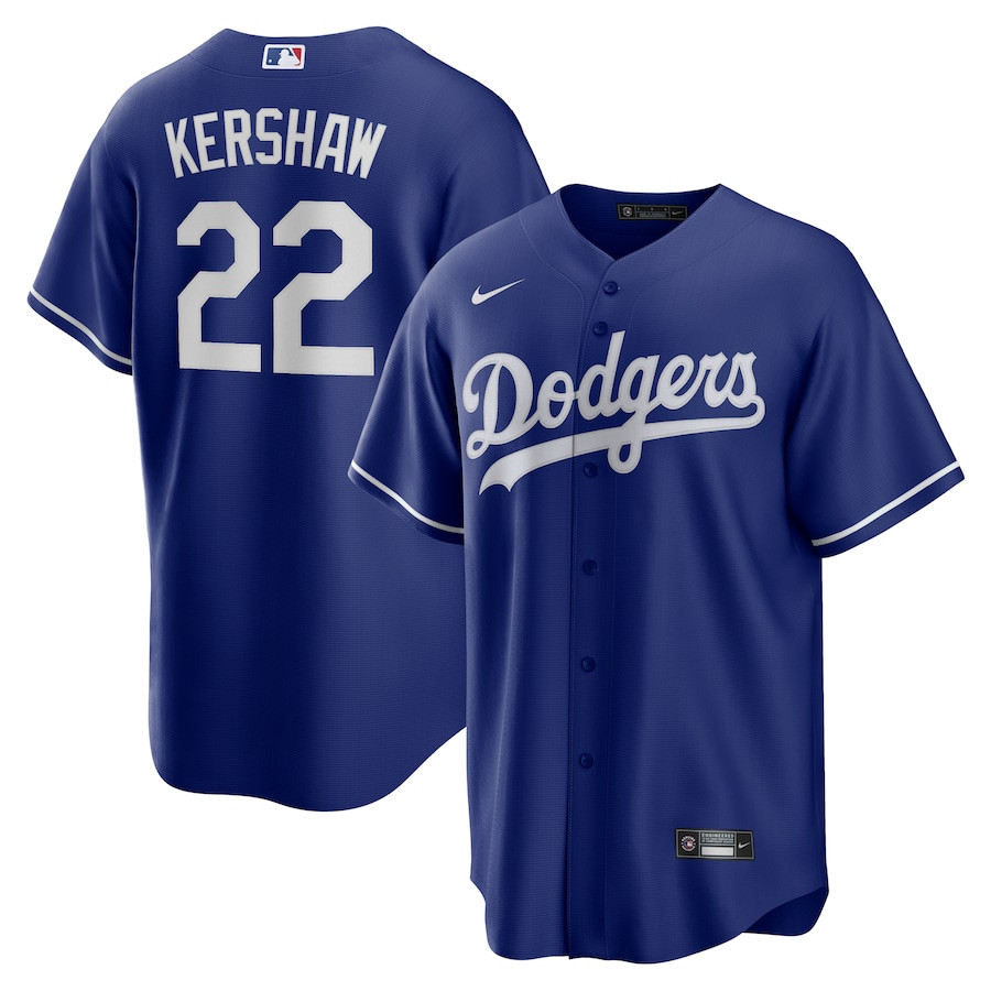 Clayton Kershaw 22 Los Angeles Dodgers Alternate Navy MLB Jersey Men's