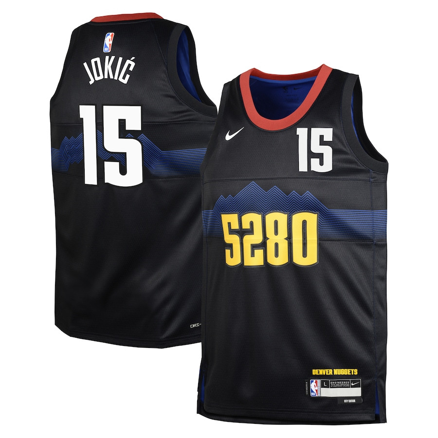 Nikola Joki? 15 Denver Nuggets 2023/24 City Edition Swingma Black NBA Jersey Youth