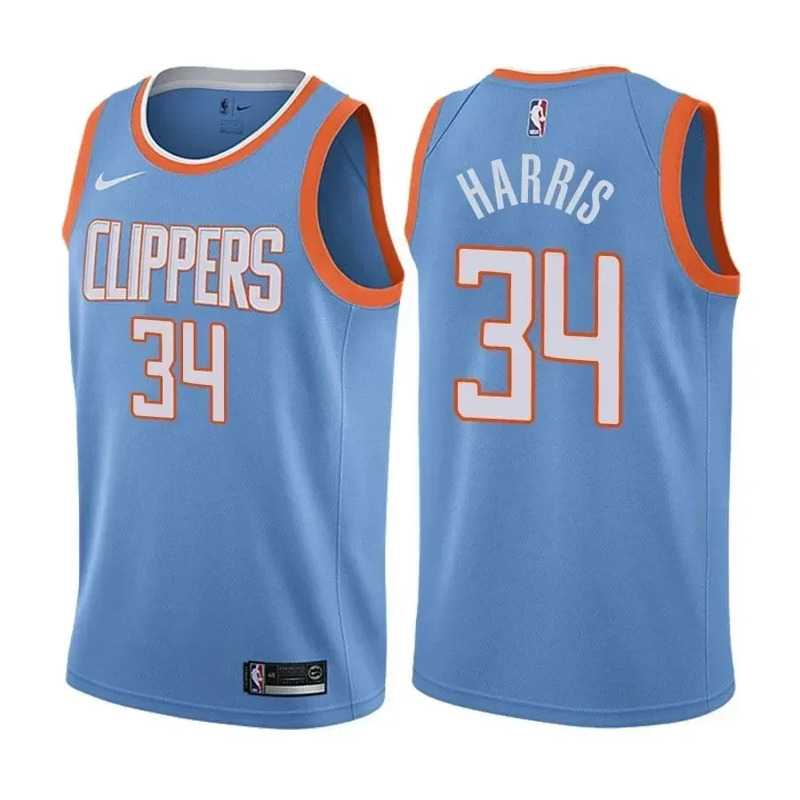 Los Angeles Clippers Tobias Harris 34 City Edition Blue NBA Jersey Men's