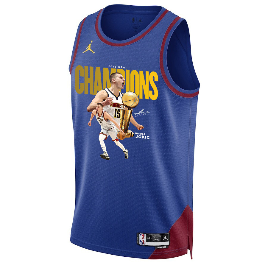 Nikola Joki? Denver Nuggets's Reigning MVP 2023 Champions Swingman Blue NBA Jersey Men's