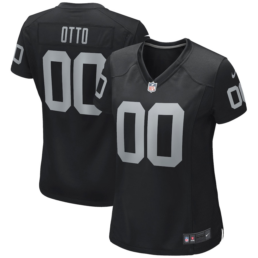 Jim Otto 00 Las Vegas Raiders Game Retired Player Black NFL Jersey Women's