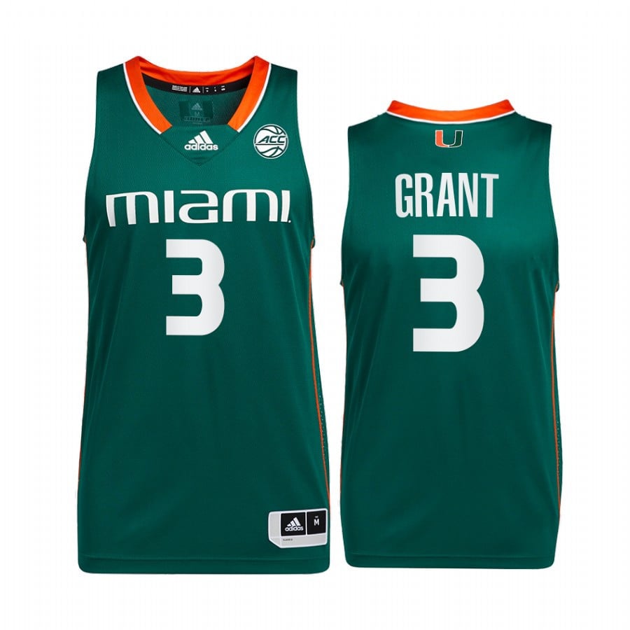 Miami Hurricanes Malcolm Grant 3 College Green Uniform NCAA Jersey Men's