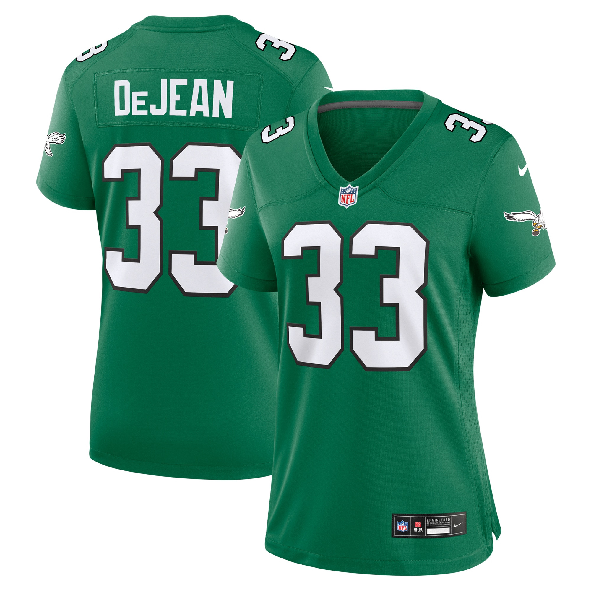 Cooper DeJean 33 Philadelphia Eagles Alternate Game Kelly Green NFL Jersey Women's