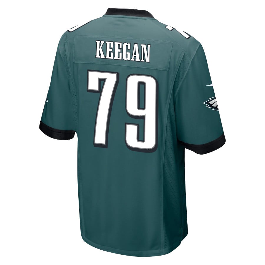 Trevor Keegan 79 Philadelphia Eagles Super Bowl LIX Champions Patch New Orleans Where Legends Are Made' EMBROIDERED Game Midnight Green NFL Jersey Men's