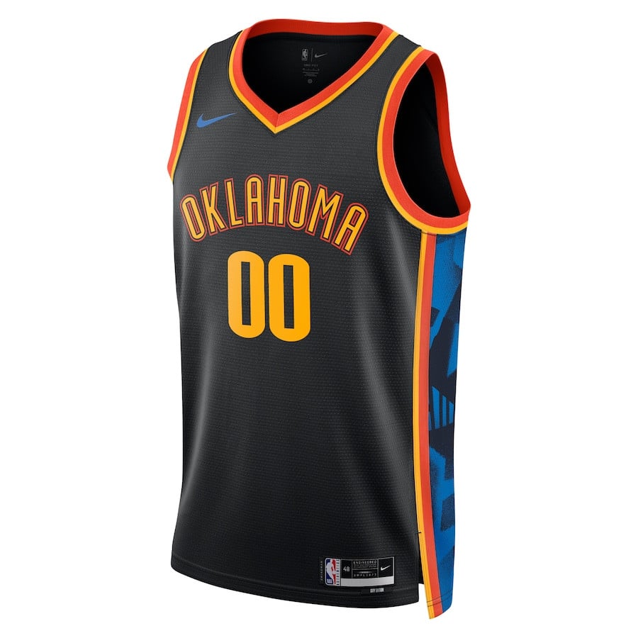 Oklahoma City Thunde Unisex 2024/25 Custom Swingman City Edition Black NBA Jersey Unisex