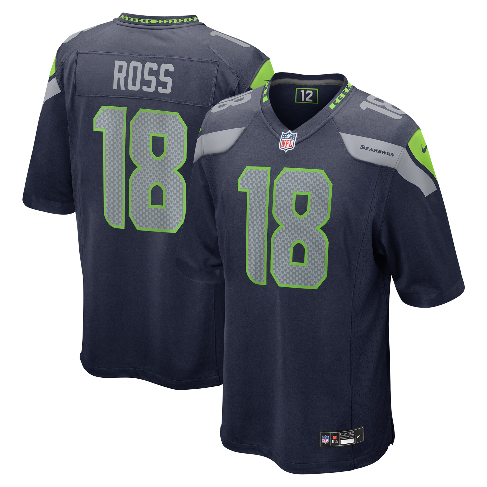 Seattle Seahawks Josh Ross Navy Game NFL Jersey Men's