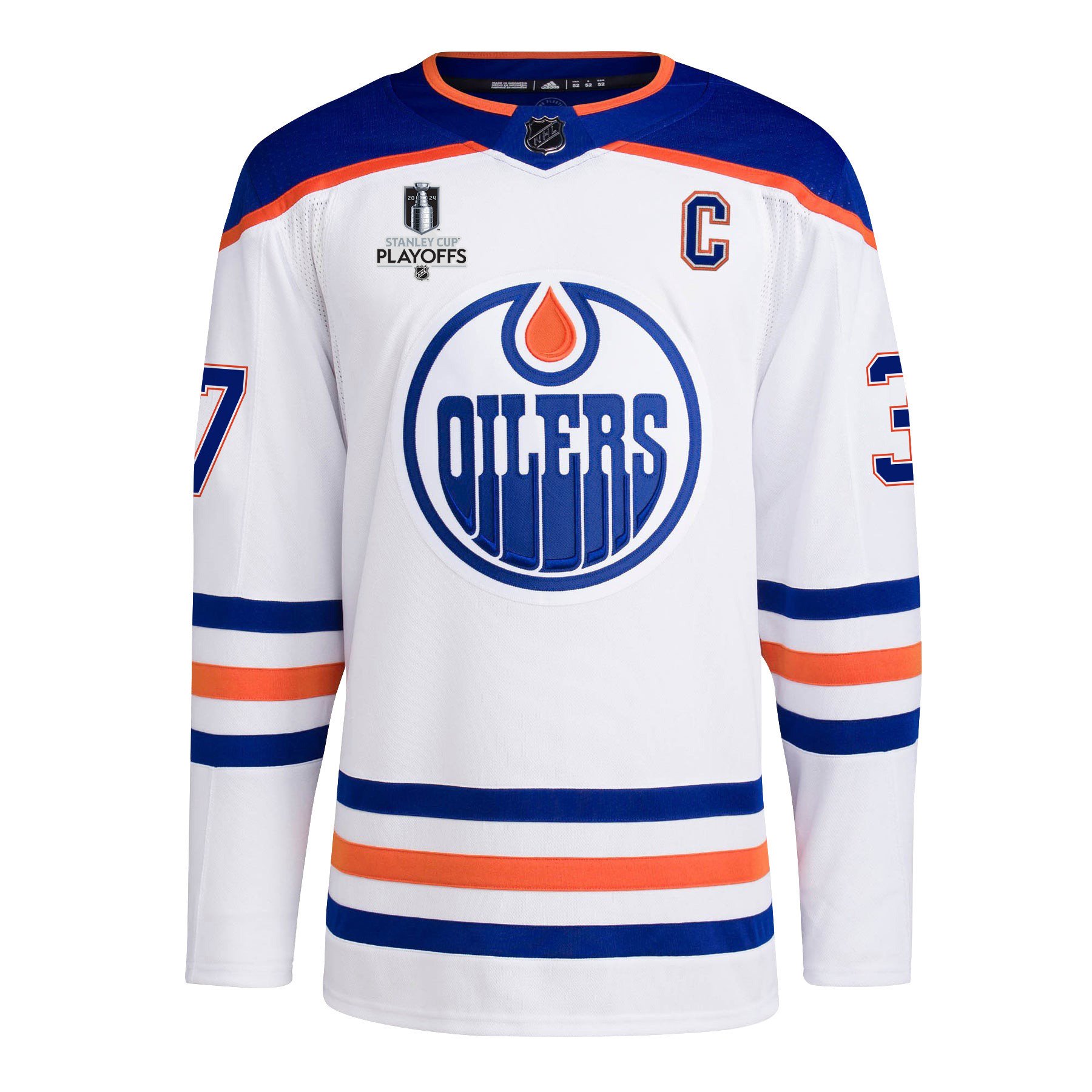 Warren Foegele 37 Edmonton Oilers 2024 Playoffs Patch Away White NHL Jersey Men's