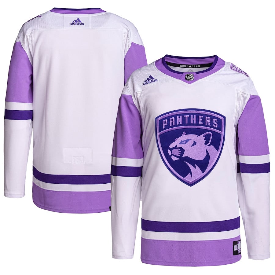 Florida Panthers Fights Cancer Primegreen White/Purple NHL Jersey Men's