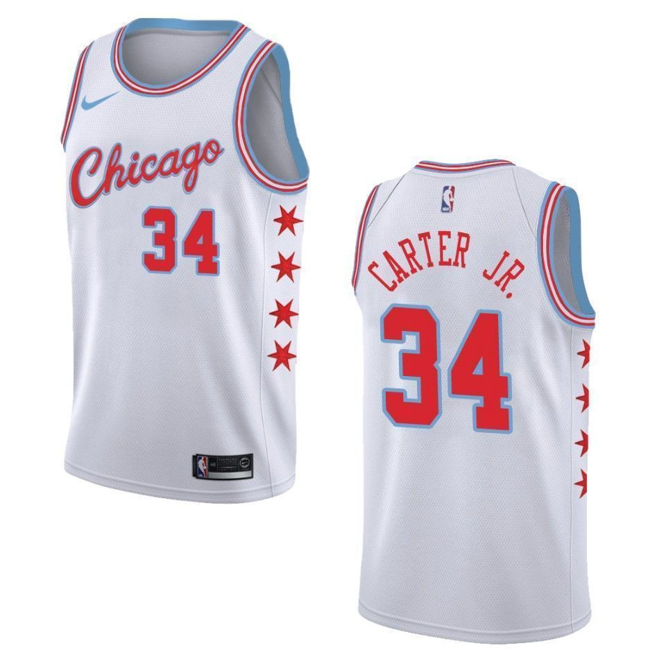 Chicago Bulls 34 Wendell Carter Jr. City Swingman White NBA Jersey Men's
