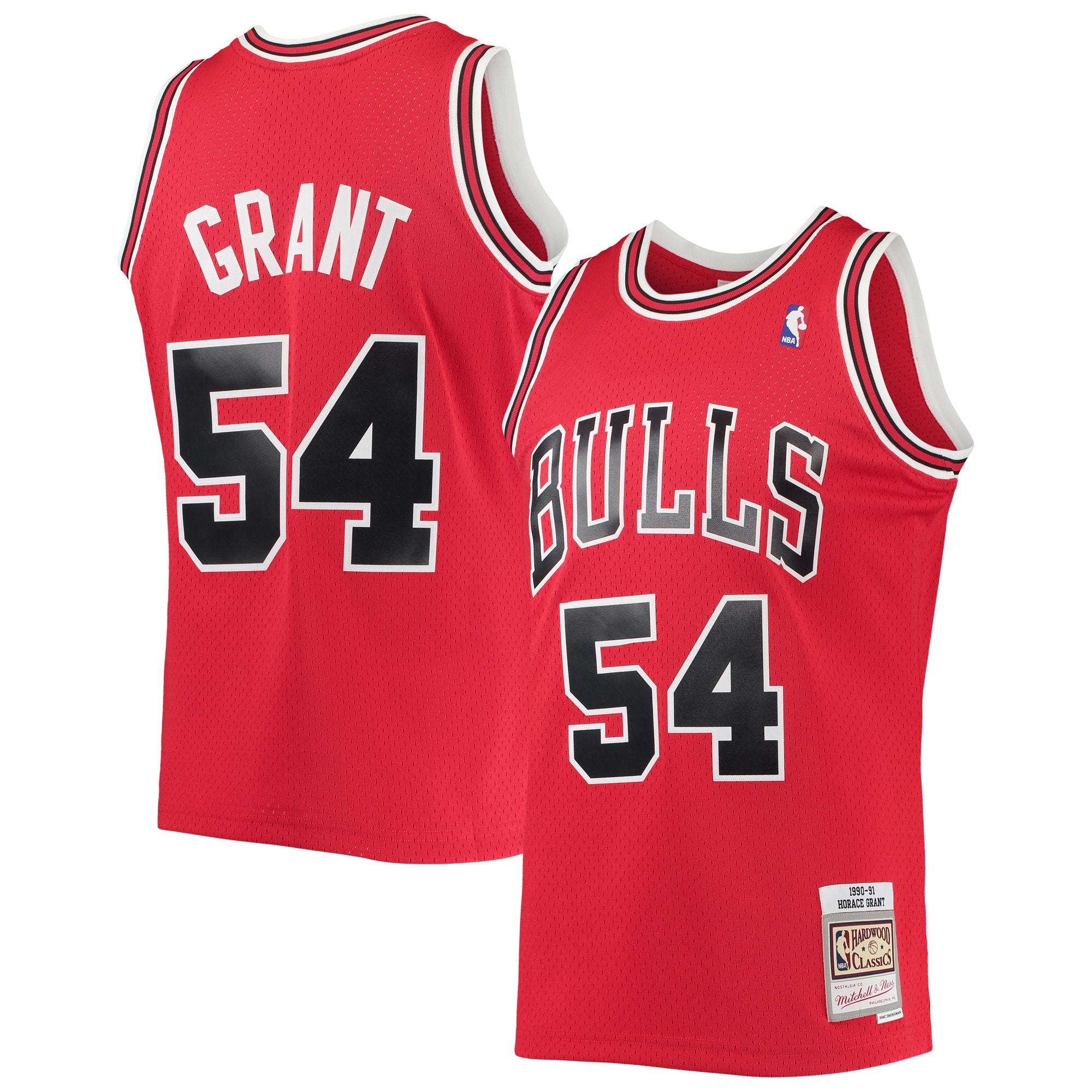 Mitchell Ness Horace Grant Red Chicago Bulls 1990/91 Throwback Dark Swingman NBA Jersey Men's