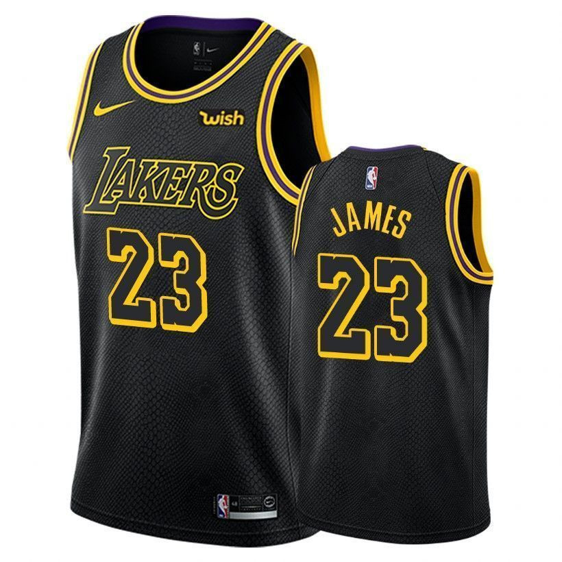 Los Angeles Lakers Lebron James 23 City Black NBA Jersey Men's
