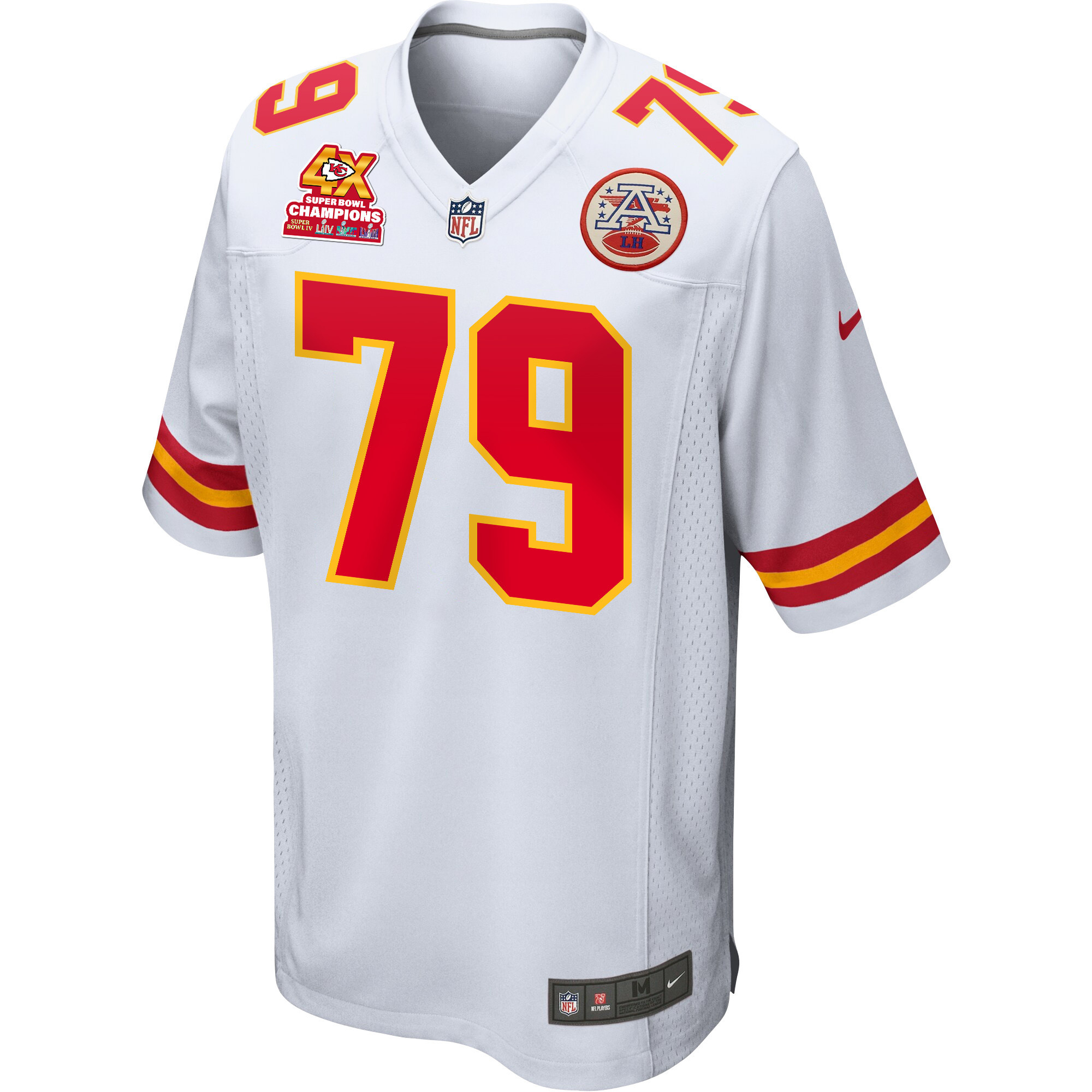 Donovan Smith 79 Kansas City Chiefs Super Bowl LVIII Champions 4X Game White NFL Jersey Men's