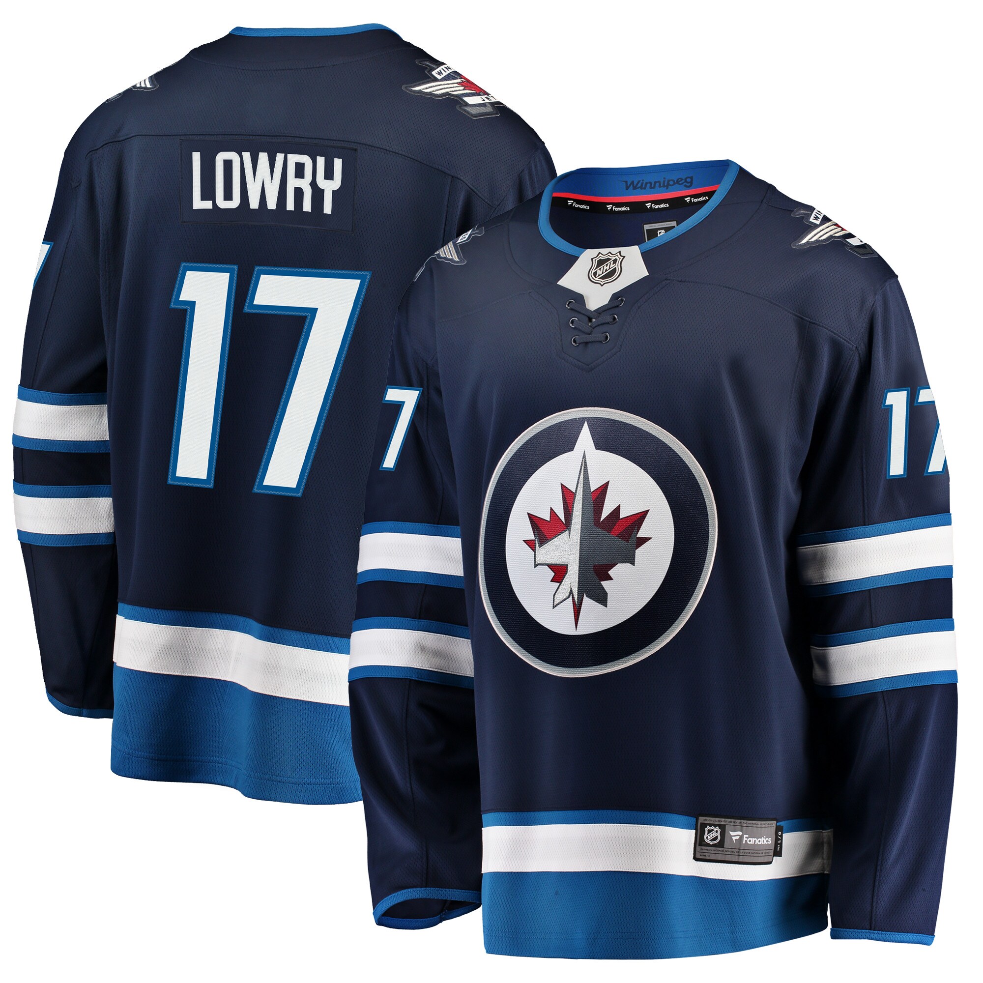 Winnipeg Jets Adam Lowry Navy Breakaway NHL Jersey Men's