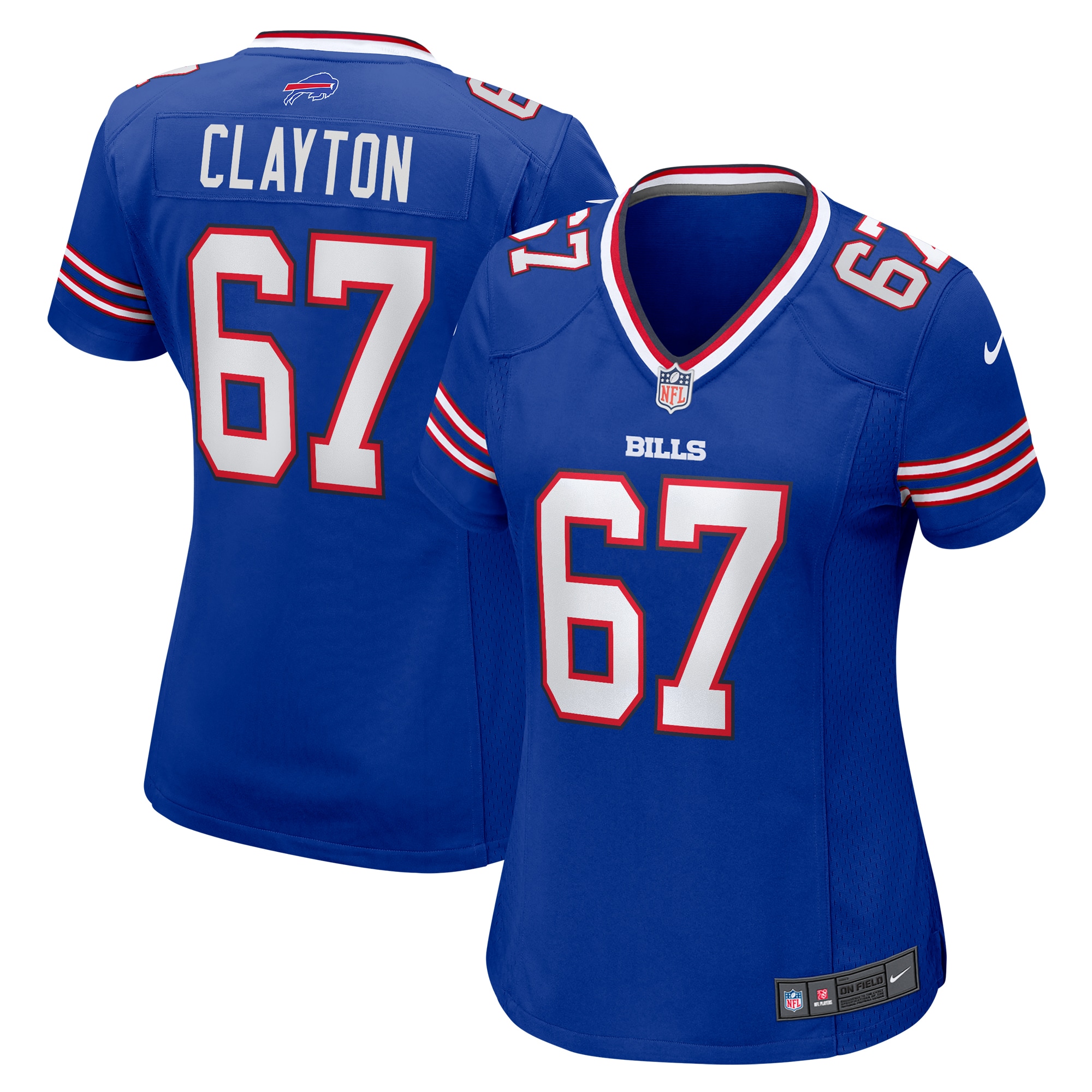 Buffalo Bills Travis Clayton Royal Game NFL Jersey Women's
