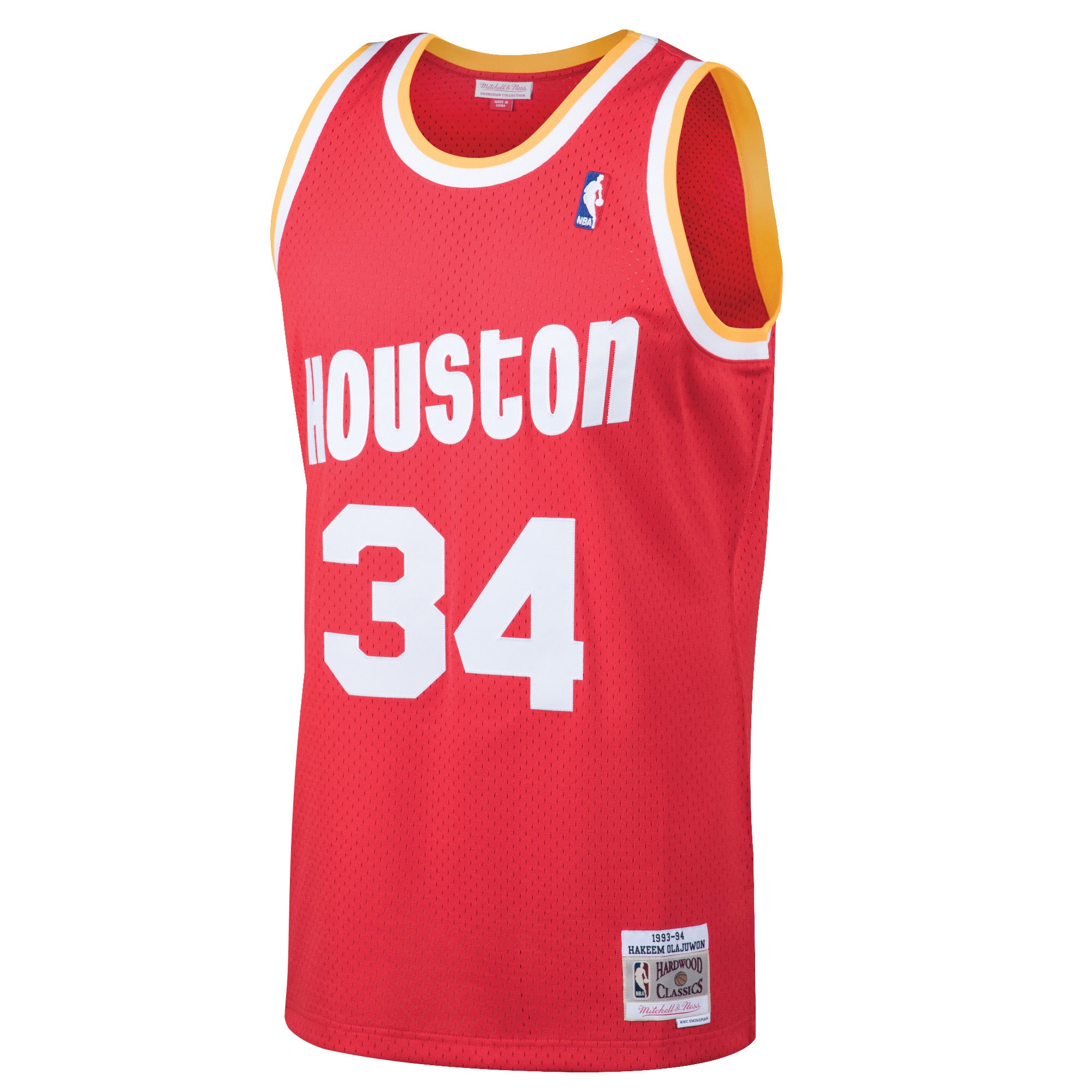 Mitchell Ness Hakeem Olajuwon Red Houston Rockets 1993-94 Hardwood Classics Swingman NBA Jersey Men's