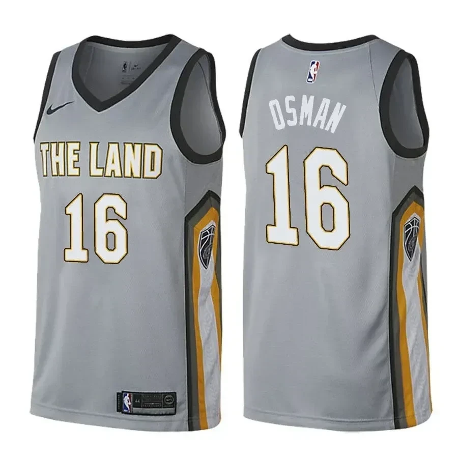 Cleveland Cavaliers Cedi Osman 16 City Edition Gray NBA Jersey Men's