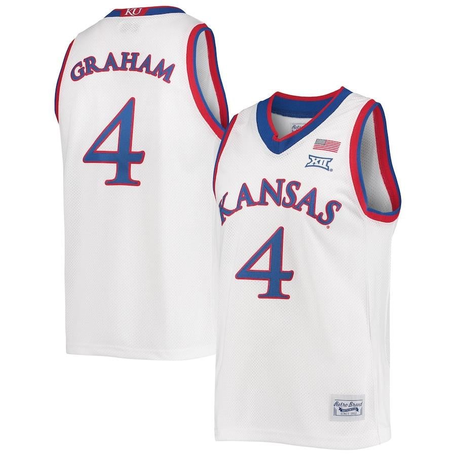 Devonte' Graham Kansas Jayhawks Original Retro Brand Commemorative Classic White NCAA Jersey Men's