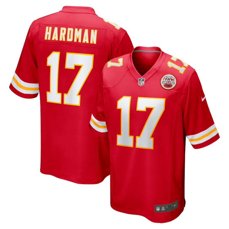 Mecole Hardman 17 Kansas City Chiefs Game Red NFL Jersey Men's