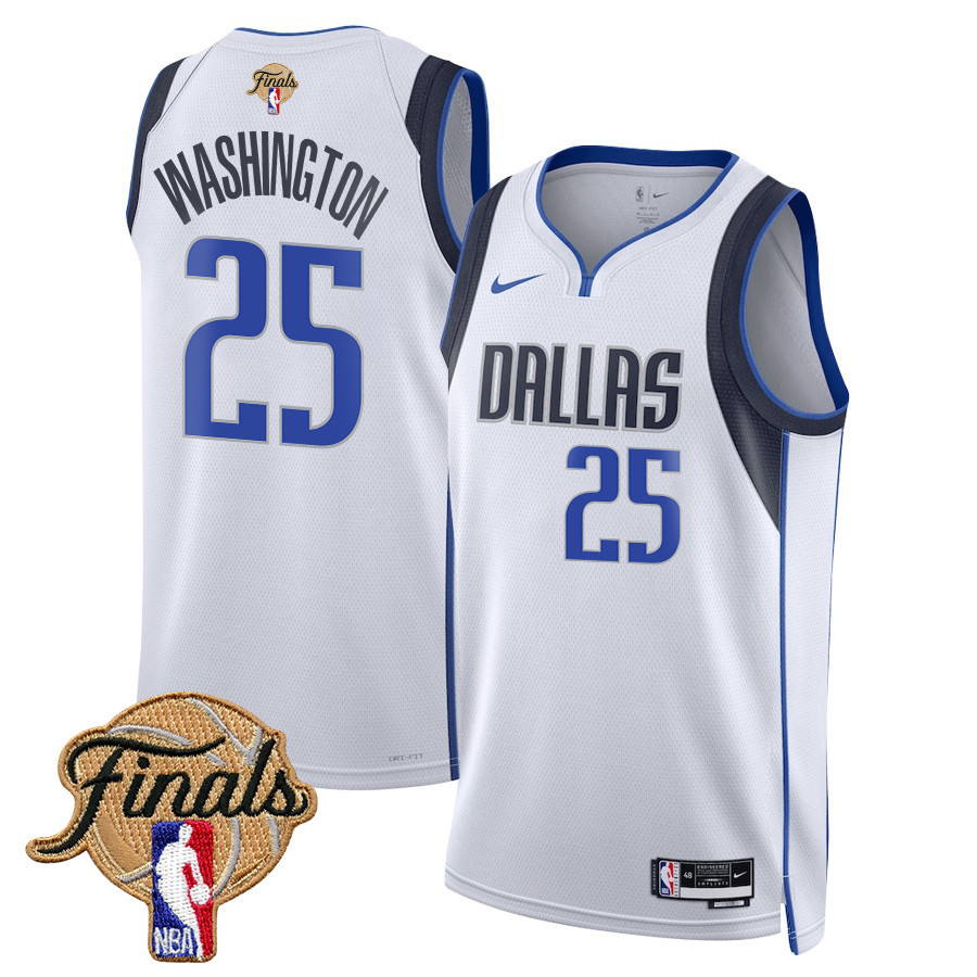 P.J. Washington 25 Dallas Mavericks 2024 FINALS PATCH Swingman Association Editio White NBA Jersey Men's