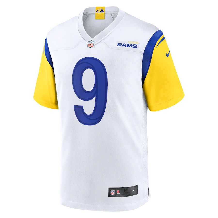 Matthew Stafford 9 Los Angeles Rams Alternate Game White NFL Jersey Men's