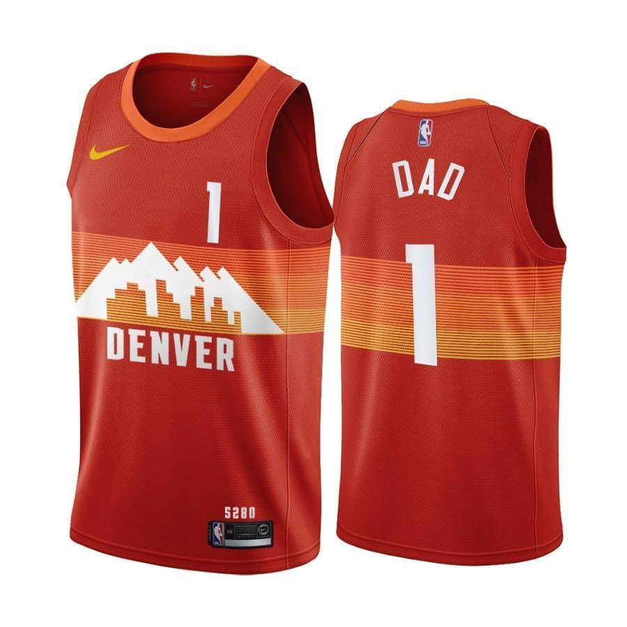 Denver Nuggets Fathers Day Red No.1 Dad NBA Jersey Men's