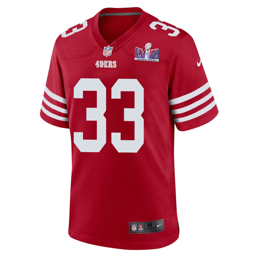 Logan Ryan 33 San Francisco 49ers Super Bowl LVIII Patch Game Scarlet NFL Jersey Men's