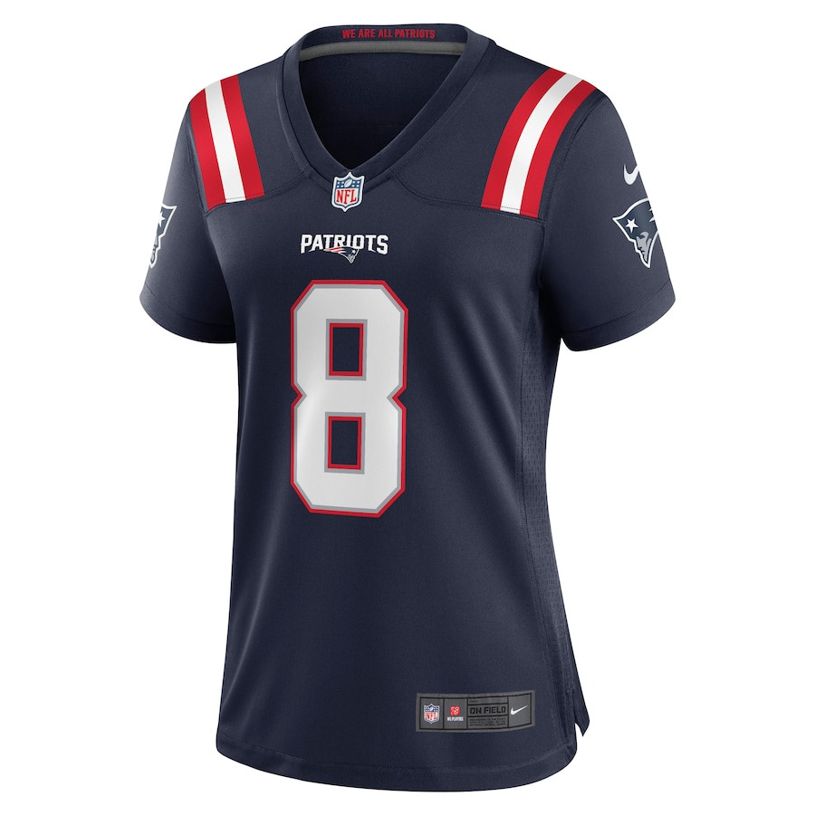 Ja'Whaun Bentley 8 New England Patriots Game Navy NFL Jersey Women's