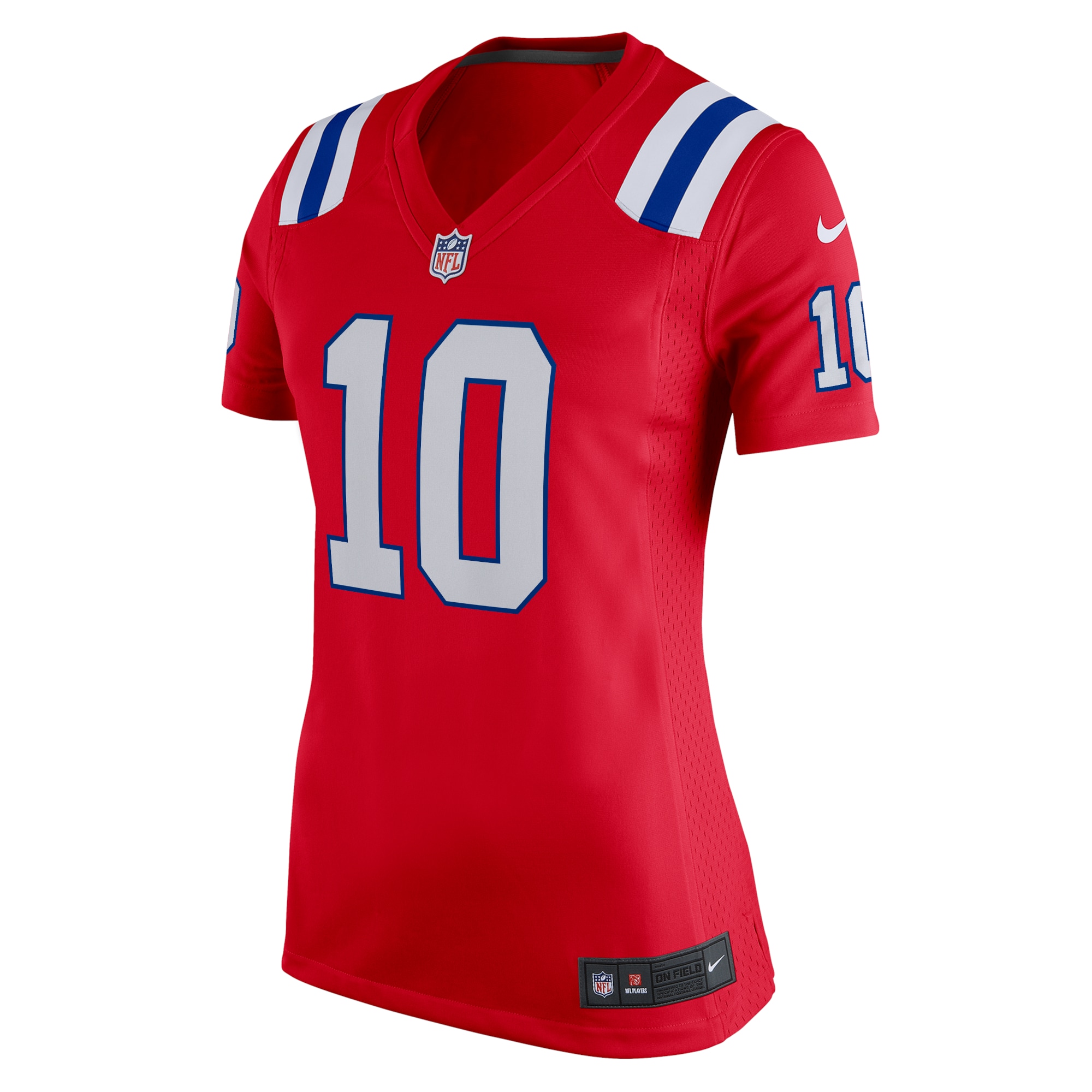 New England Patriots Mac Jones Red Game NFL Jersey Women's