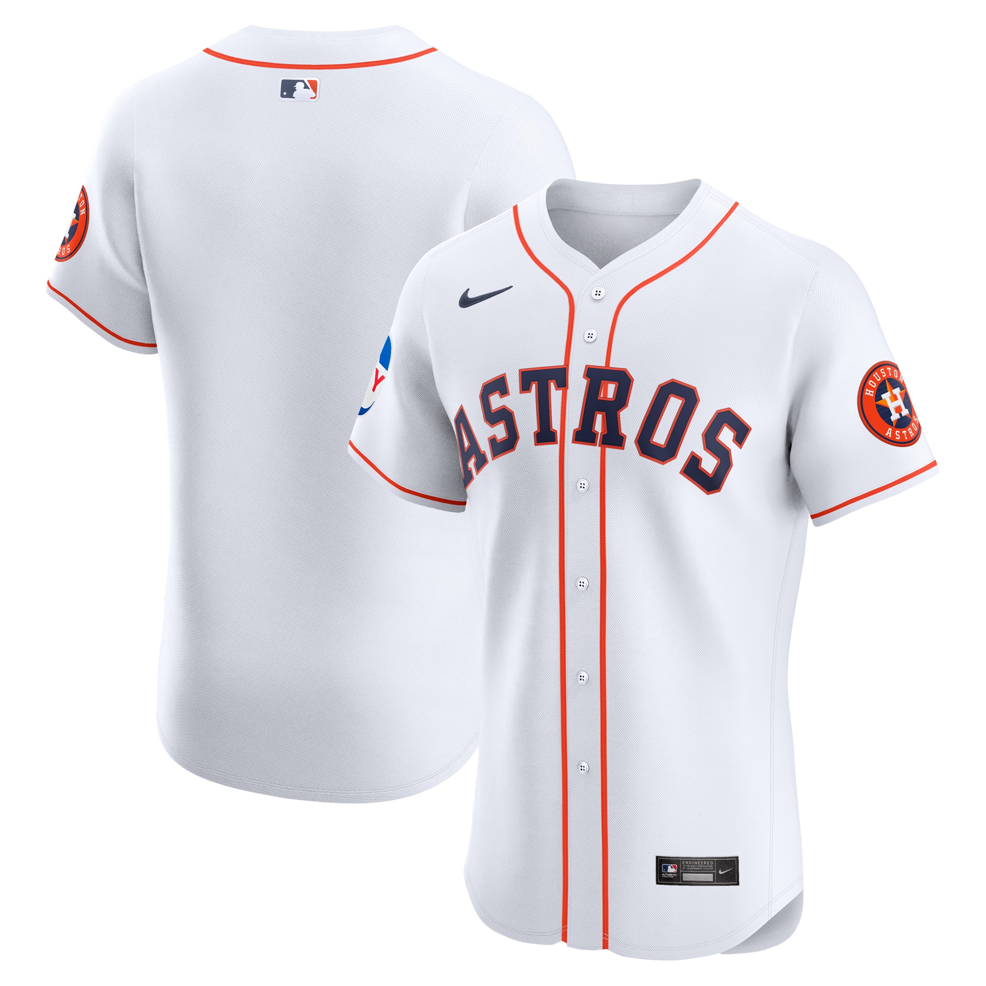 Houston Astros White Home Elite Patch MLB Jersey Men's