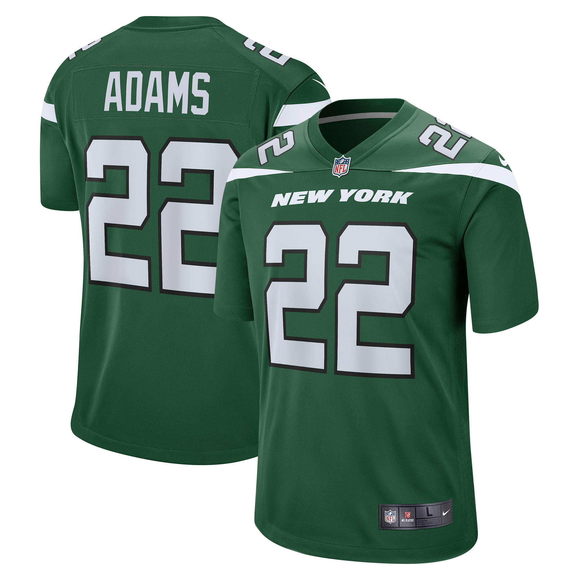 New York Jets Tony Adams Gotham Green Game Player NFL Jersey Men's