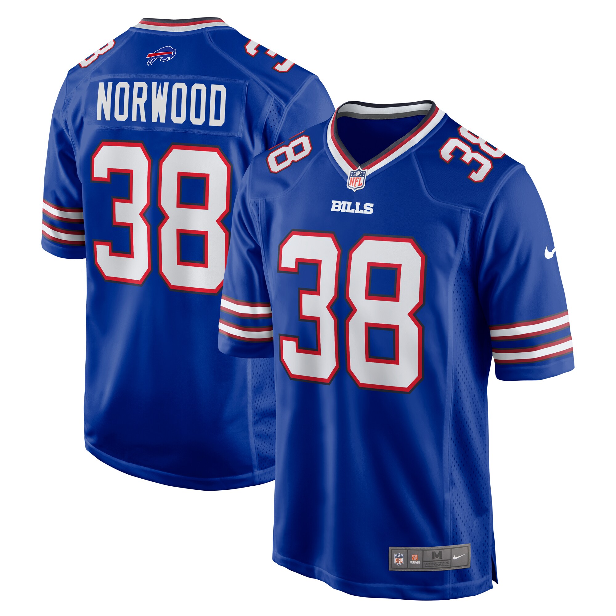 Buffalo Bills Tre Norwood Royal Team Game NFL Jersey Men's