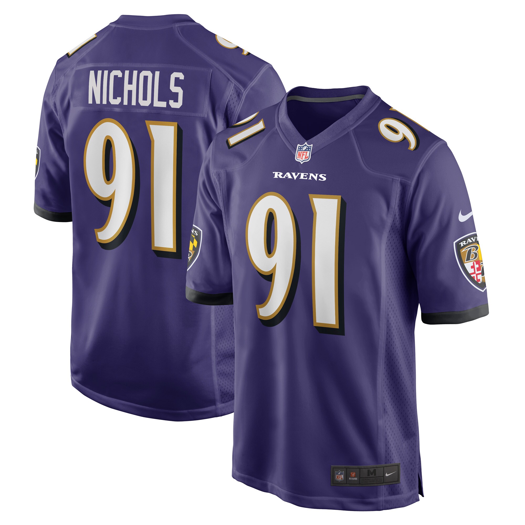 Baltimore Ravens Rayshad Nichols Purple Game Player NFL Jersey Men's