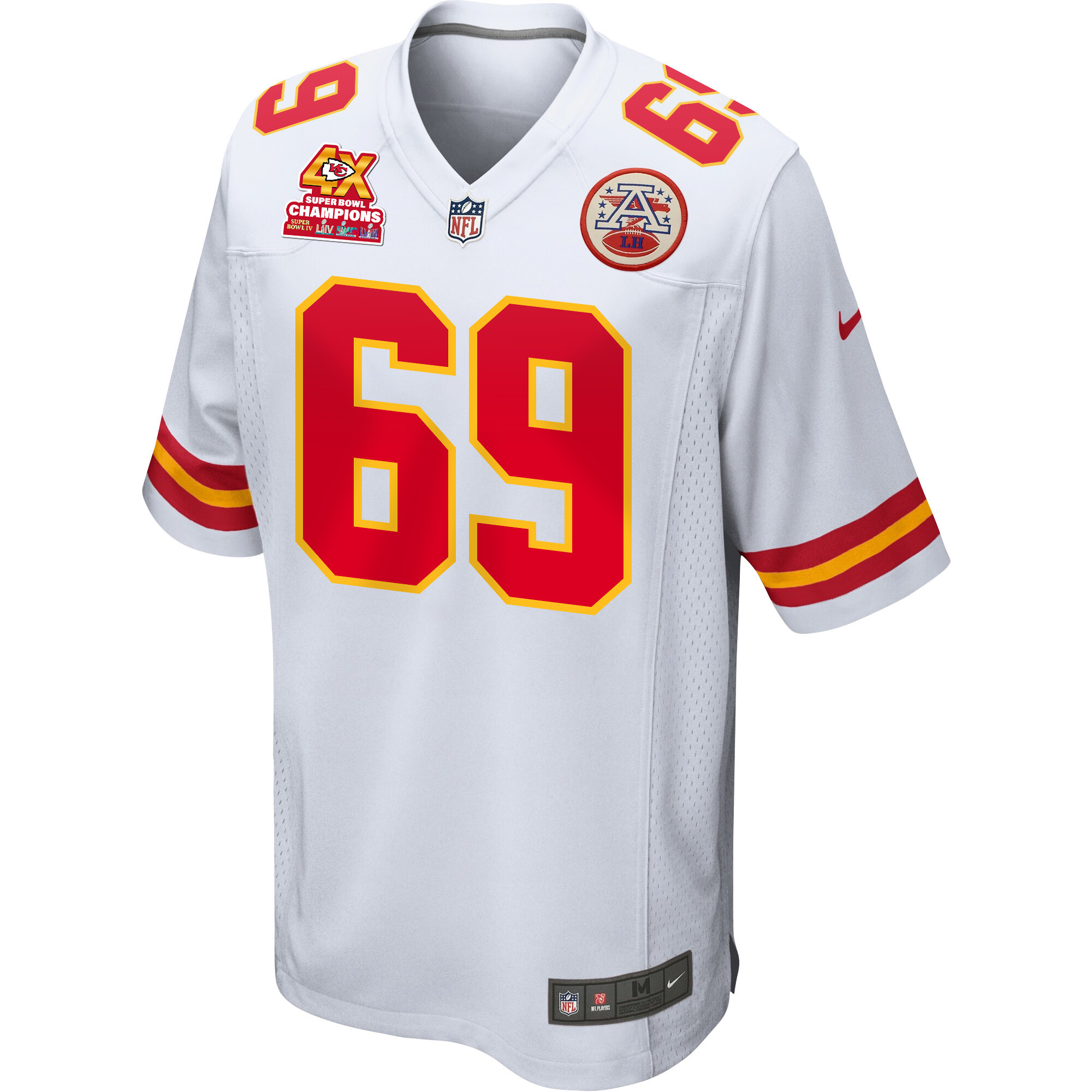 Mike Pennel 69 Kansas City Chiefs Super Bowl LVIII Champions 4X Game White NFL Jersey Men's