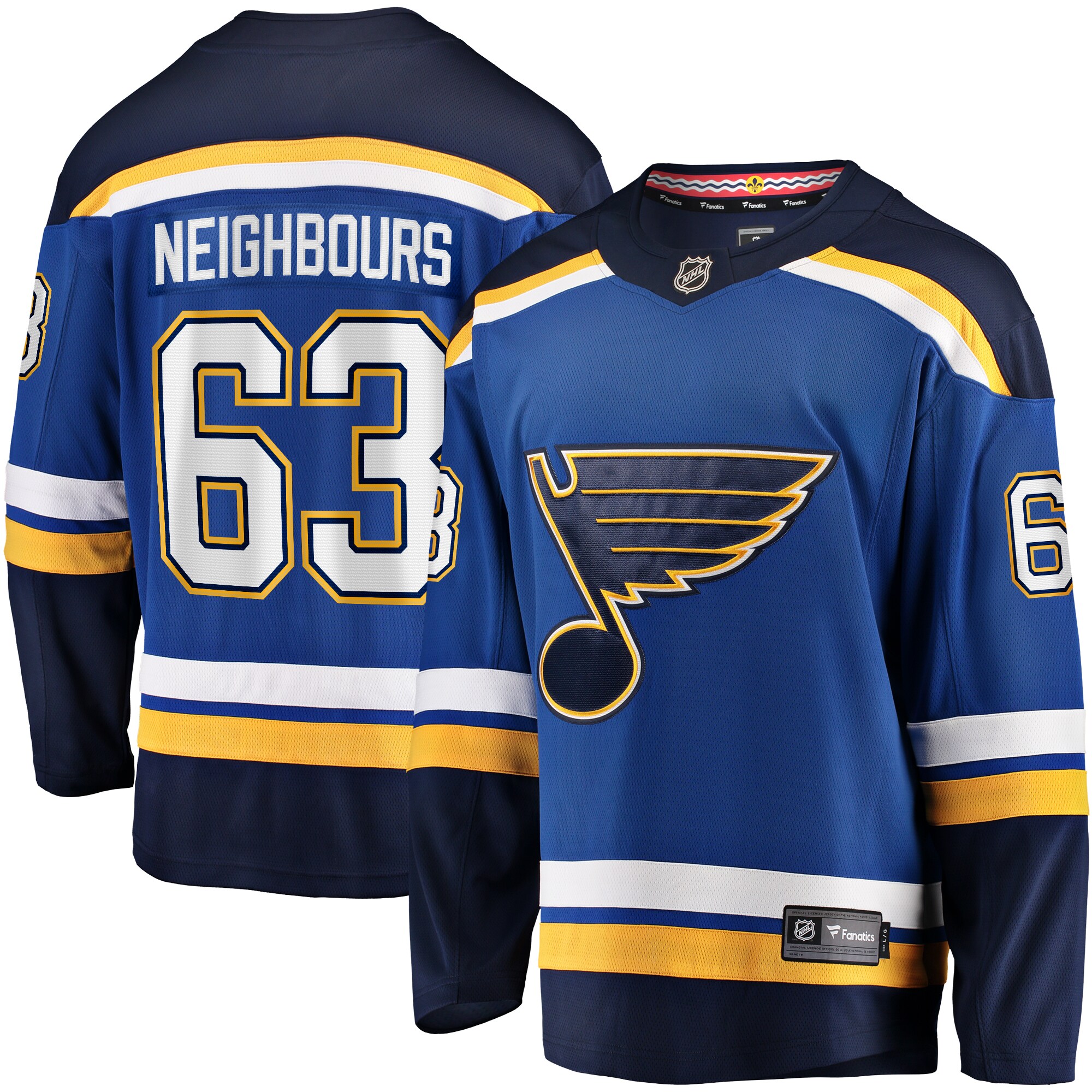 St. Louis Blues Jake Neighbours Blue Home Premier Breakaway Player NHL Jersey Men's