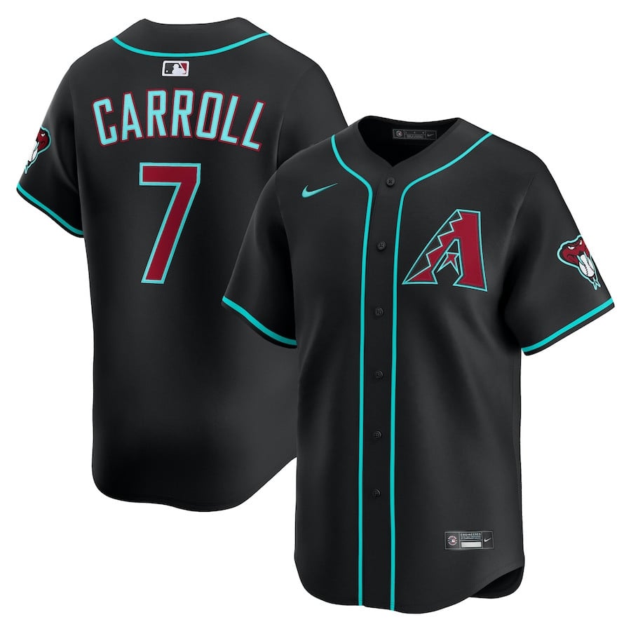 Corbin Carroll 7 Arizona Diamondbacks Alternate Limited Player Black MLB Jersey Men's