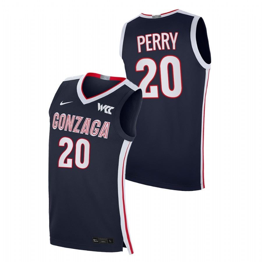 Gonzaga Bulldogs Kaden Perry 20 2023 Navy College Elite NCAA Jersey Men's